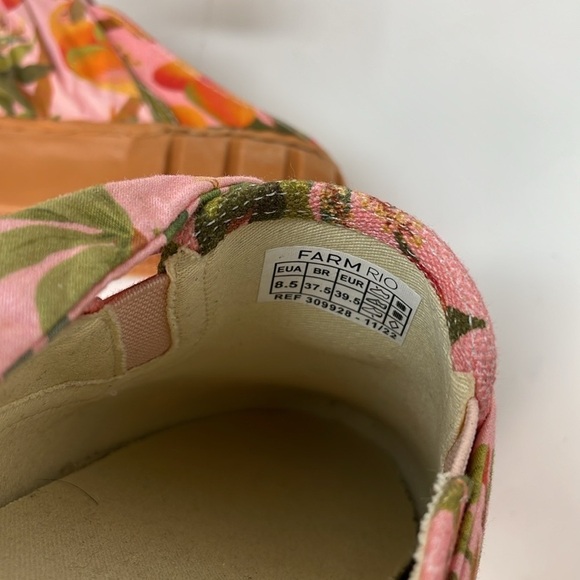 FARM RIO Sneakers Shoes Mules Summer Dream Pink Peaches Size 8.5 - Picture 10 of 12